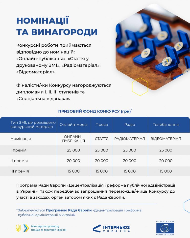 Всеукраїнський конкурс журналістських робіт «Реформування місцевого самоврядування та територіальної організації влади»